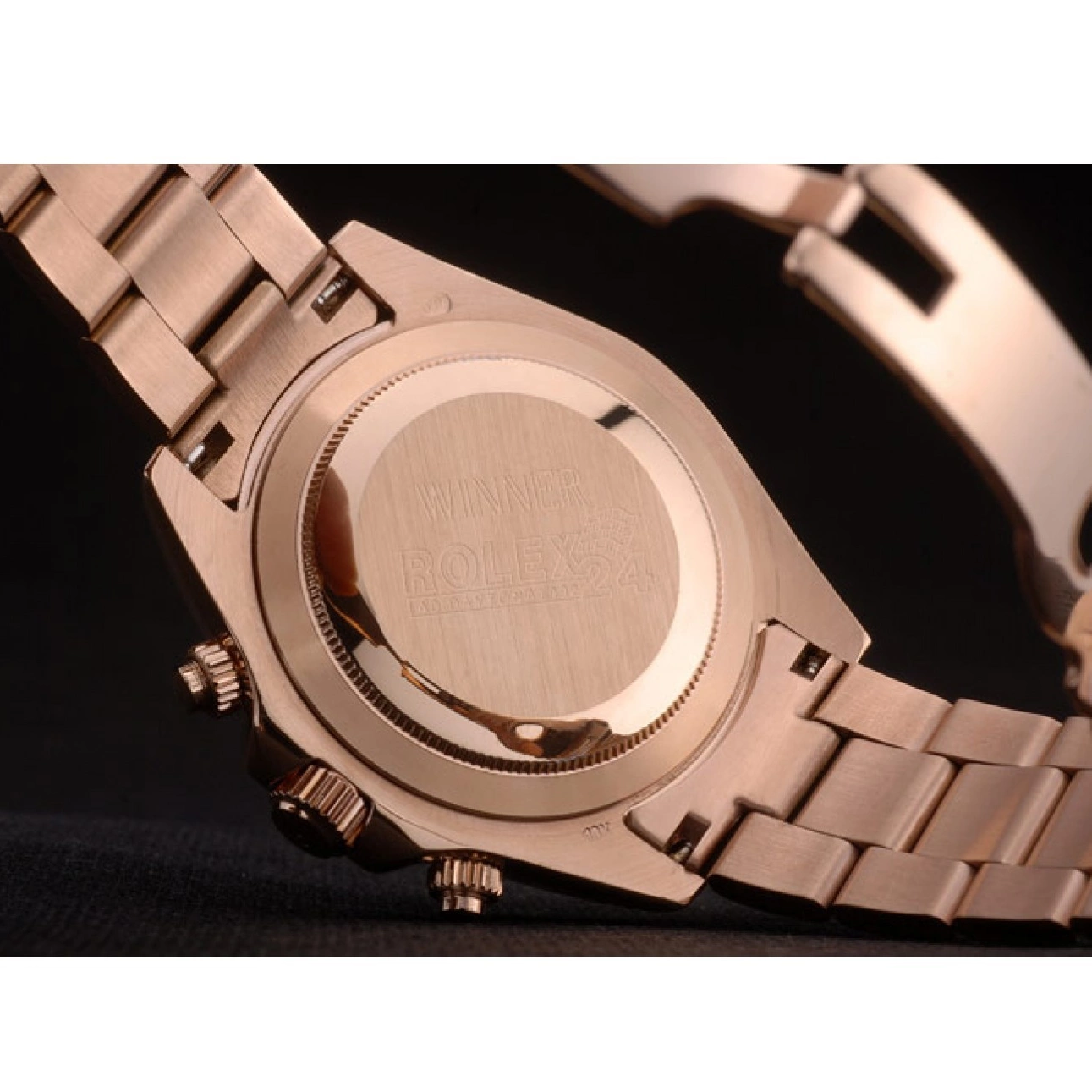Aaa replica Gold Dial Rose Tachymeter Strap Daytona Rolex Plated Gold Rose Ion 80244 0629